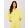 Dámska rifľová bunda Boba žltá- originálny strih s volánovými rukávmi