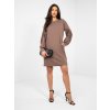 dámske mikinové šaty Joli hnedé- pohodlné teplákové šaty na každý deň