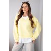 dámska mikina s košeľovou vsadkou Cansu žltá