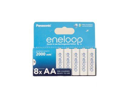 Panasonic Eneloop AA nabíjateľné NiMH batérie, 8 ks