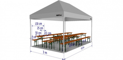  Stan 3x4,5 m - pivní set