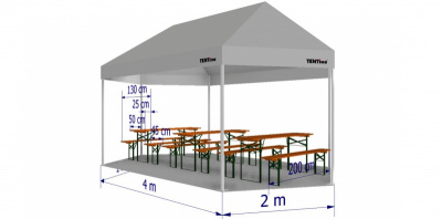  Stan 2x4 m - pivní set