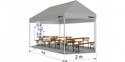  Stan 2x4 m - pivní set