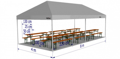  Stan 4x8 m - pivní set