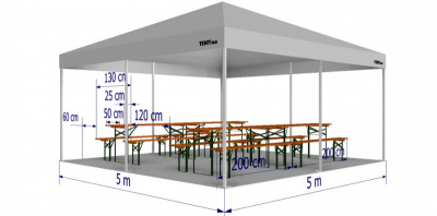  Stan 5x5 m - pivní set