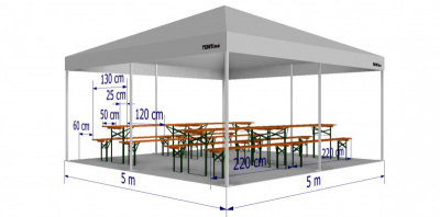  Stan 5x5 m - pivní set