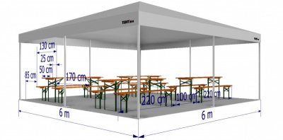  Stan 6x6 m - pivní set