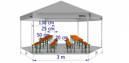  Párty stan 3x3x3 m