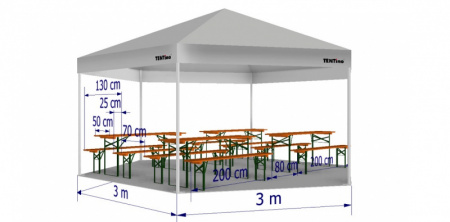  Párty stan 3x3x3 m