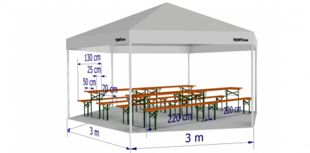  Párty stan 3x3x3 m