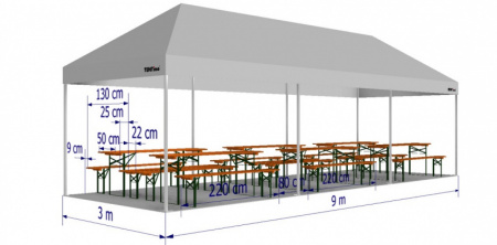  Párty stan 3x9 m