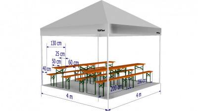 Párty stan 4x4 m  