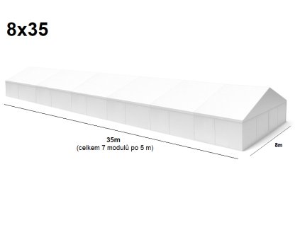 Velkokapacitní párty stan 8x35 m