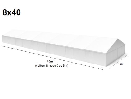 Velkokapacitní párty stan 8x40 m