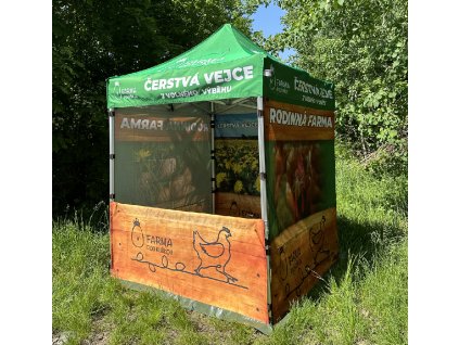 SET - Nůžkový párty stan 2x2 m s jednostranným potiskem