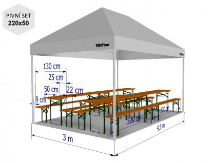 Tentino nůžkový párty stan 3x4,5 big hexagon extreme pro feed