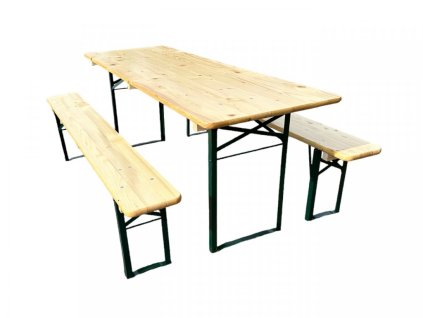 Profi pivní zahradní set PINIE 220x70 cm - STŮL + 2x LAVICE