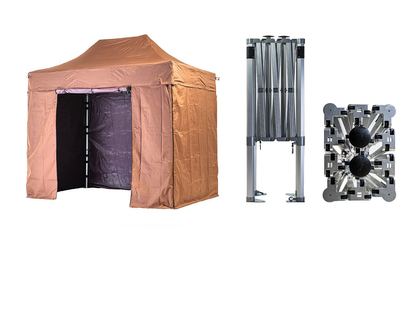Nůžkový párty stan 2x3 m BIG HEXAGON Barva opláštění (Zvolte variantu): 10B - SVĚTLE HNĚDÁ
