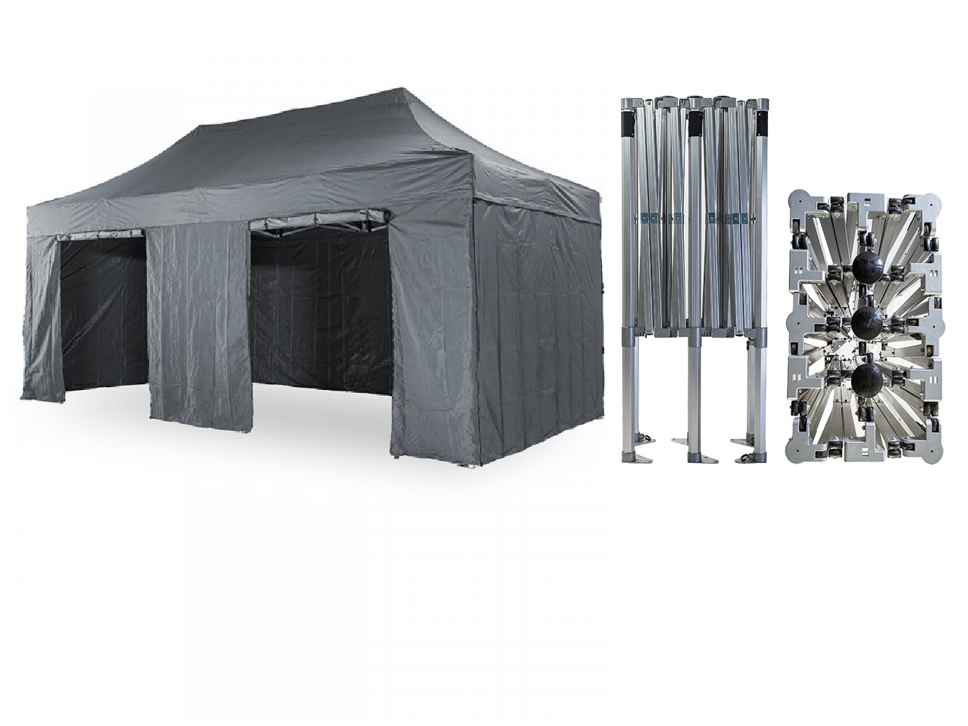 Nůžkový párty stan 4x6 m /6 noh BIG HEXAGON Barva opláštění (Zvolte variantu): 17A - ANTRACIT