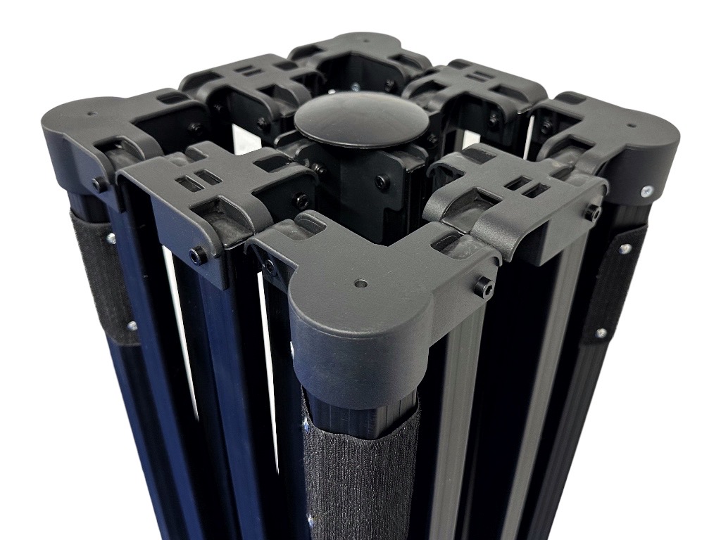Konstrukce nůžkového párty stanu BIG HEXAGON BLACK 3x3 m bez opláštění