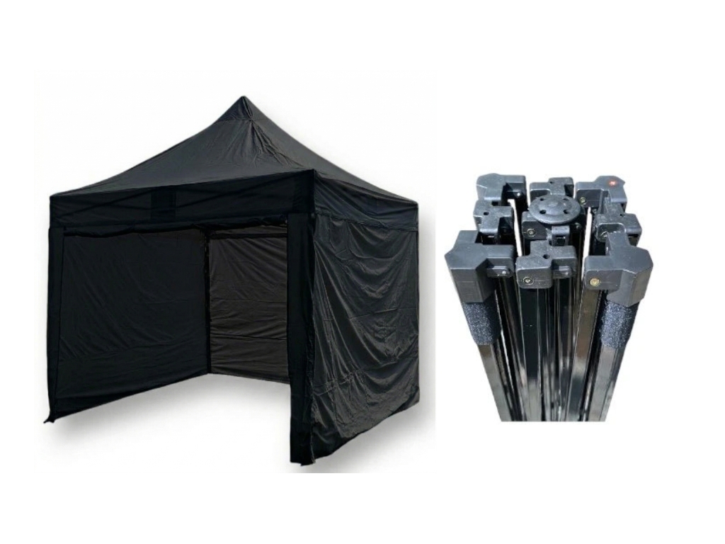 Nůžkový párty stan 3x3 m STEEL HEXAGON Barva opláštění (Zvolte variantu): 11A - ČERNÁ