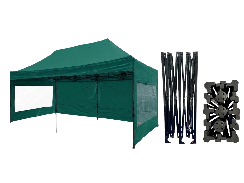 Nůžkový párty stan 3x6 m /6 noh STEEL HEXAGON Barva opláštění (Zvolte variantu): 9A - ZELENÁ