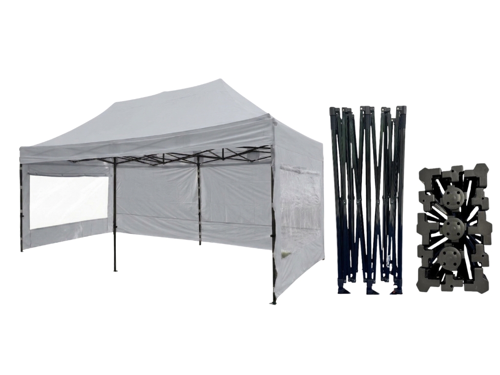 Nůžkový párty stan 3x6 m /6 noh STEEL HEXAGON Barva opláštění (Zvolte variantu): 5A - ŠEDÁ