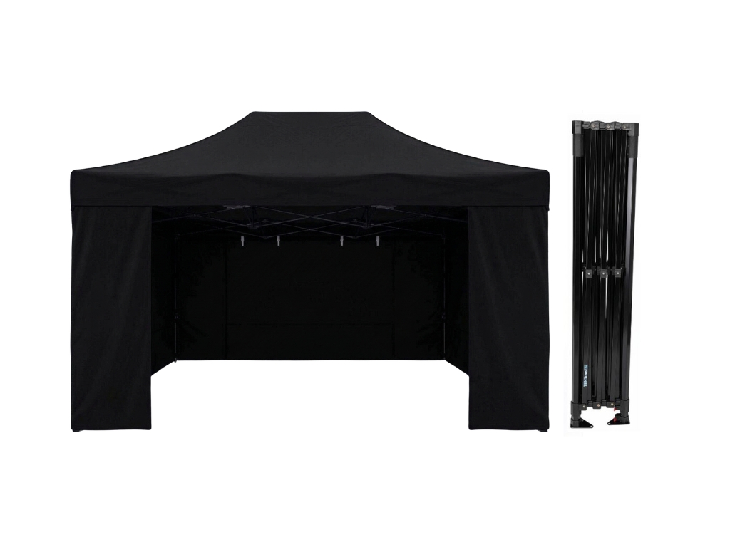 Nůžkový párty stan 3x4,5 m STEEL HEXAGON Barva opláštění (Zvolte variantu): 11A - ČERNÁ