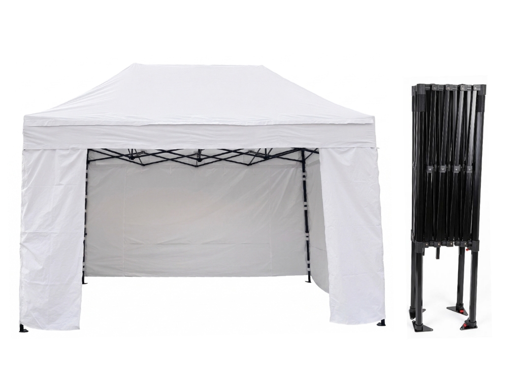 Nůžkový párty stan 2x4 m STEEL HEXAGON Barva opláštění (Zvolte variantu): 1A - BÍLÁ