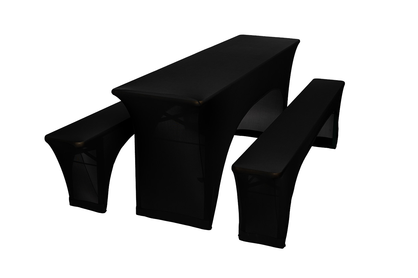 TENTino Elastický potah STANDARD na pivní set 220x50 - 220x70 cm Barva ubrusu: ČERNÁ / BLACK