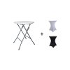 AKCE! Kulatý bistro stolek koktejlový 60 cm IVÁNEK WHITE + ubrus BASIC ZDARMA