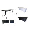 AKCE! Skládací stůl 183x76 cm BLACK PŮLENÝ + ubrus BASIC ZDARMA