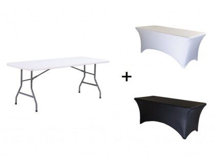 cateringový stůl 180 cm s ubrusem zdarma