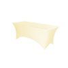 krémový elastický potah na hranatý stůl