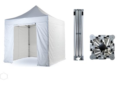TENTINÓ ollós partisátor 3x3 BIG HEXAGON EXTRA MAGAS fehér