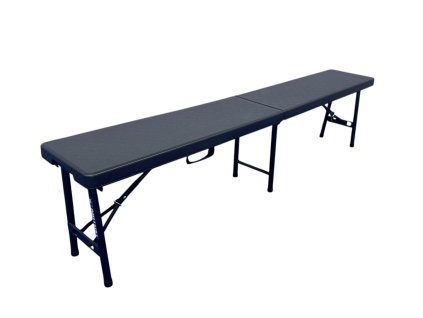 fekete összecsukható műanyag pad 180 cm