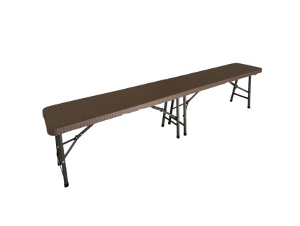 műanyag pad 180 barna rattan