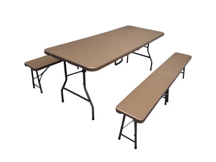 3682 4 plastovy pivni set skladaci rattan 180 cm