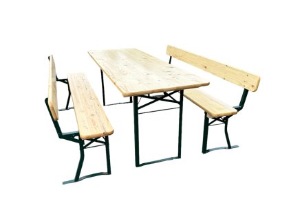 TENTino összecsukható fa sörsütő szett karfákkal 200x70 220x70