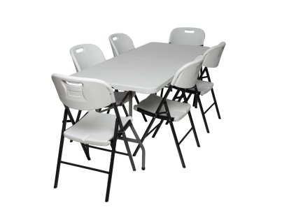 Összecsukható asztal és 6 szék kerti szett, TENTINO