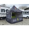 SET - Namiot imprezowy nożycowy 3x3 m BARDZO WYSOKI DACH z jednostronnym nadrukiem (Typ konstrukcji BIG HEXAGON S VYŠŠÍ ŠPICÍ, DRUK - dach + boki dach + 3x boki, Gramáž polyesteru 230 g/m2)