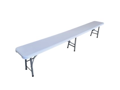 biela plastová skladacia lavica 240 cm