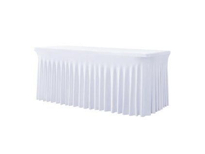 elastický obrus so sukňou skirting biely