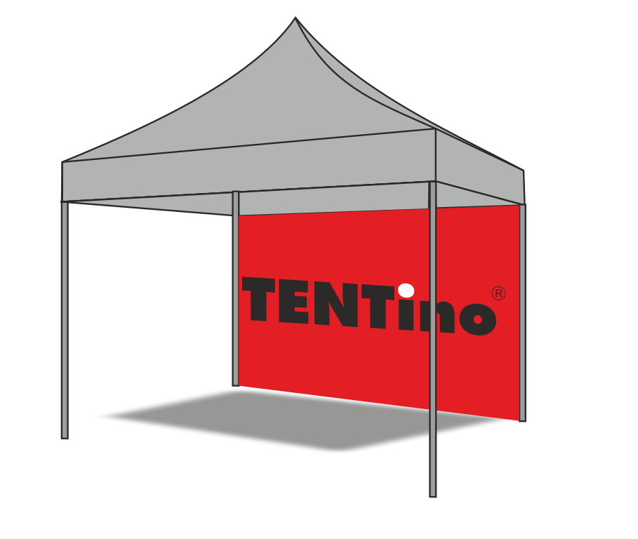 TENTino Bočnice 4 ms jednostrannou potlačou Gramáž polyesteru: 230 g/m2