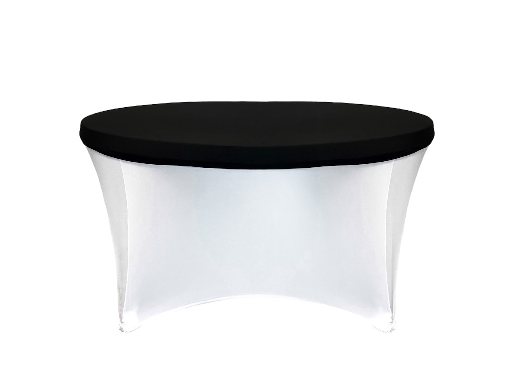 Elastická čiapka na okrúhly stôl 122 cm Farba poťahu: BIELA