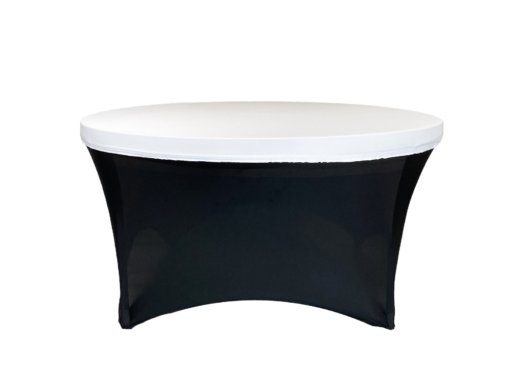 Elastická čiapka na okrúhly stôl 180 cm Farba poťahu: BIELA
