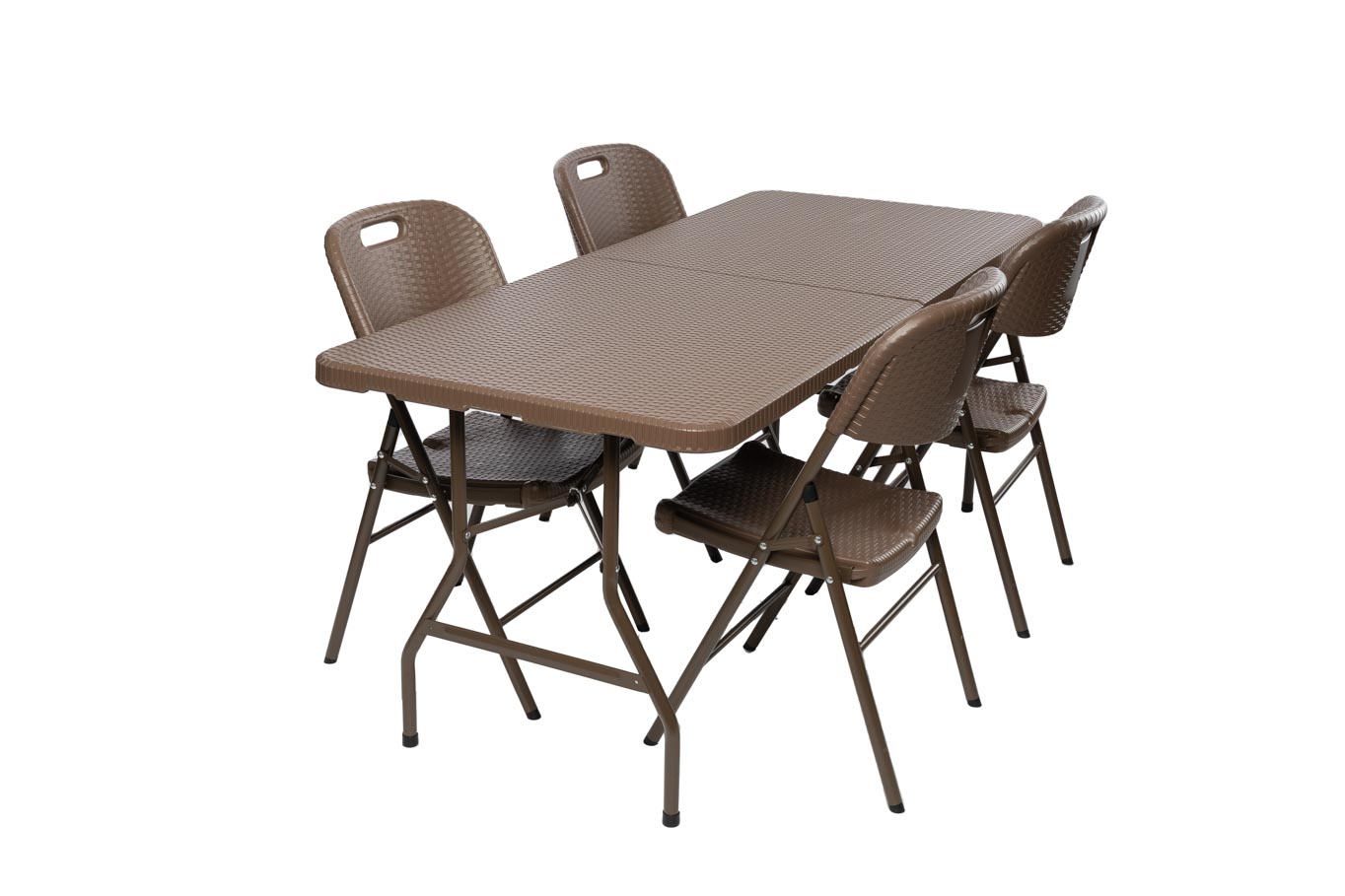 TENTino Záhradný set RATTAN - STÔL 180x76 POL + 4x STOLIČKA