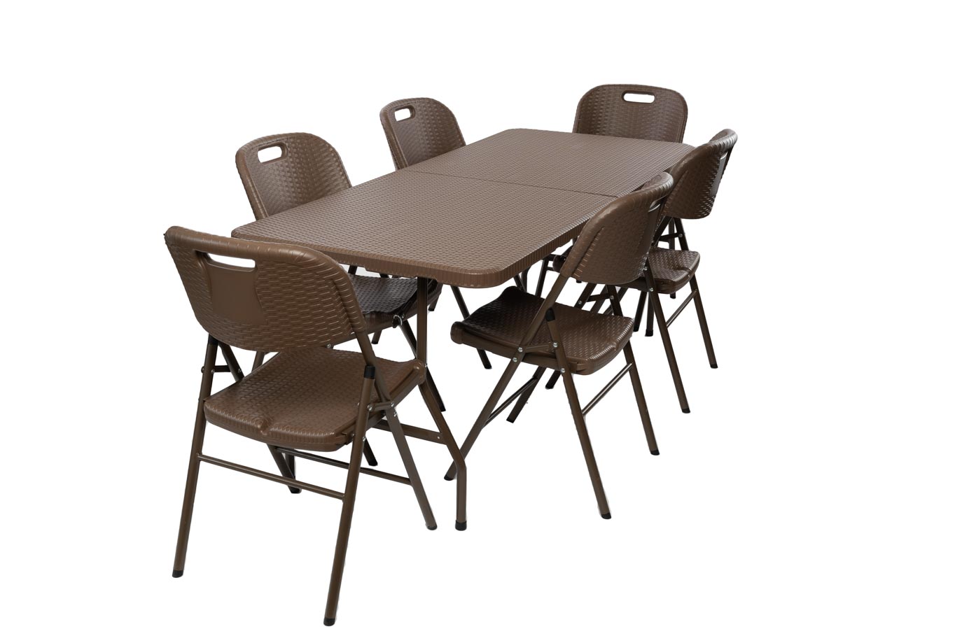 TENTino Záhradný set RATTAN - STÔL 180x76 POL + 6x STOLIČKA