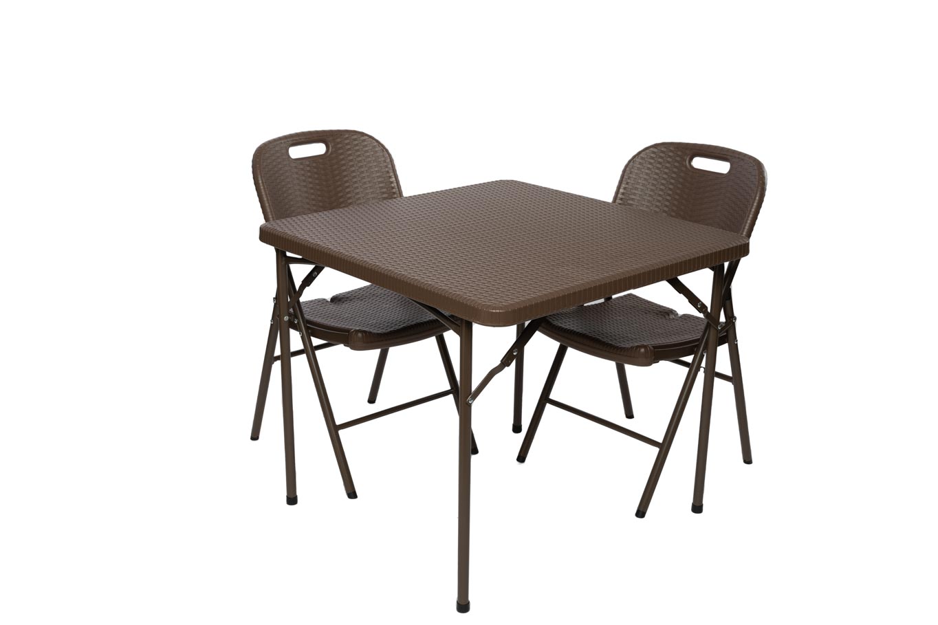TENTino Záhradný set RATTAN - STÔL 86x86 + 2x STOLIČKA