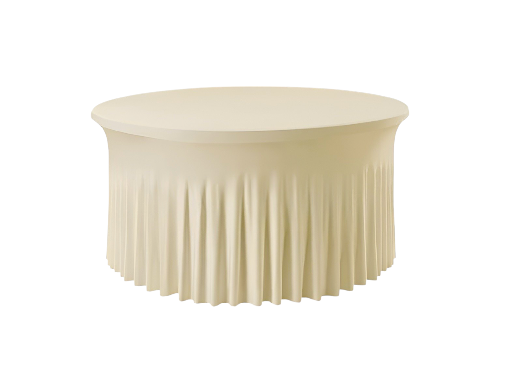 TENTino Elastický obrus SKIRTING na okrúhly stôl 152 cm Farba obrusu: ŠAMPAŇ / CHAMPAGNE